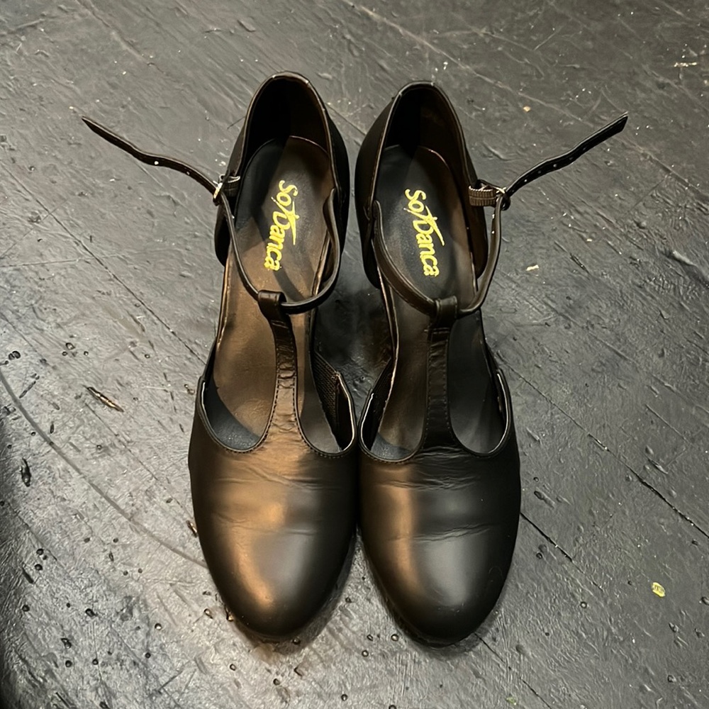Black SoDanca T-Strap Character/Ballroom Shoes